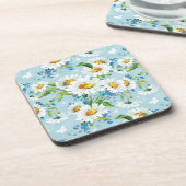 Stilvolles schönes helles Blumenmuster 2 Untersetzer (Linke Seite)