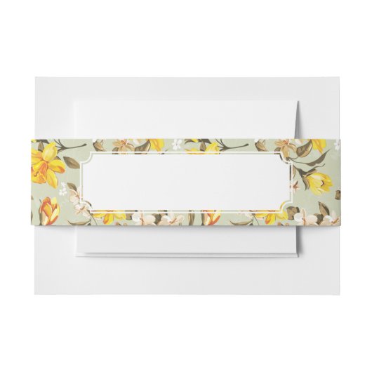 Stilvolles schönes helles Blumenmuster Einladungsbanderole (Vorderseite Beispiel)