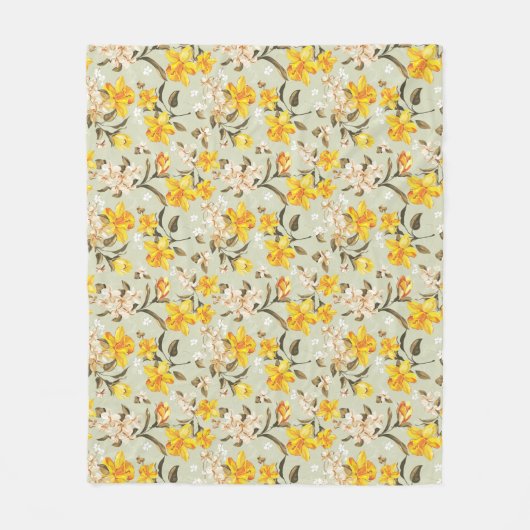 Stilvolles schönes helles Blumenmuster Fleecedecke (Vorderseite)