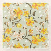 Stilvolles schönes helles Blumenmuster Glasuntersetzer (Vorderseite)