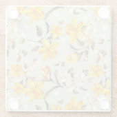 Stilvolles schönes helles Blumenmuster Glasuntersetzer (Rückseite)