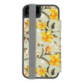 Stilvolles schönes helles Blumenmuster Incipio iPhone Geldbeutel-Hülle (Folio Rückseite)