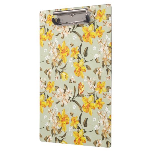 Stilvolles schönes helles Blumenmuster Klemmbrett (Links)