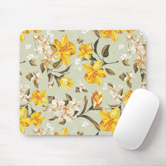 Stilvolles schönes helles Blumenmuster Mousepad (Mit Mouse)