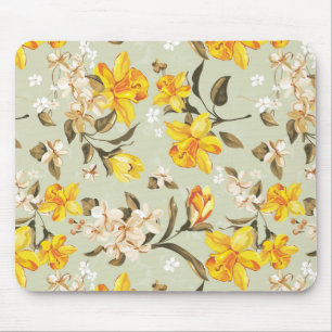 Stilvolles schönes helles Blumenmuster Mousepad