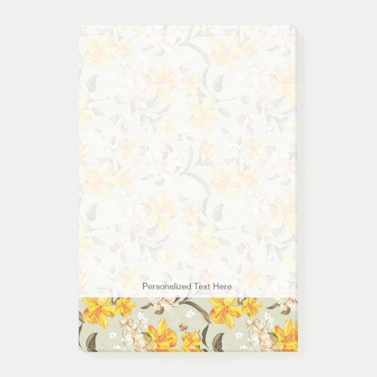 Stilvolles schönes helles Blumenmuster Post-it Klebezettel (Vorderseite)