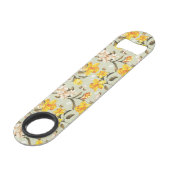 Stilvolles schönes helles Blumenmuster Speedflaschenöffner (Rückseite Schrägansicht)