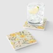 Stilvolles schönes helles Blumenmuster Steinuntersetzer (Seitenansicht)