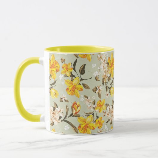 Stilvolles schönes helles Blumenmuster Tasse (Links)