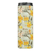 Stilvolles schönes helles Blumenmuster Thermosbecher (Rückseite)