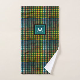 Stilvolles schottisches Green Tartan Muster und Mo Handtuch