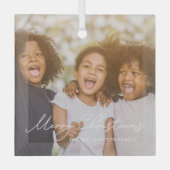 Stilvolles Schreiben Custom Foto Weihnachtsschmuck (Vorderseite)