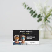 Stilvolles Schwarz-Gelb-Party Visitenkarte (Stehend Vorderseite)