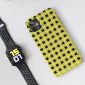 Stilvolles schwarz-gelbes Karton-Muster Case-Mate iPhone Hülle