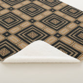 Stilvolles Schwarz-Gold Art Deco Geometrisches Mus Sherpadecke (3/4)