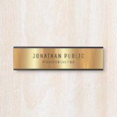 Stilvolles Schwarz-Gold-Glamour-Template Türschild (Vorderseite )