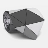 Stilvolles Schwarz-, Grau- und Weißdreieck-Design Krawatte (Gerollt)