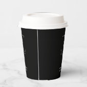 Stilvolles Schwarz-Minimalistisch-Business-Logo Pappbecher (Links)
