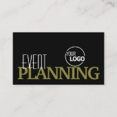 Stilvolles Schwarz-Olive-Grün mit Logo und Foto Visitenkarte (Vorderseite)