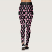 Stilvolles Schwarz/Rosa Abstraktes Muster Leggings (Rückseite)