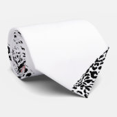 Stilvolles Schwarz/Rosa Leopard Weißes Design Krawatte (Gerollt)