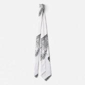 Stilvolles Schwarz/Rosa Leopard Weißes Design Krawatte (Rückseite)