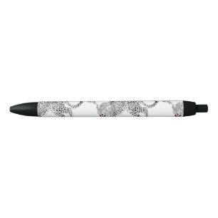 Stilvolles Schwarz & Rosa Leopard Weißes Design Kugelschreiber