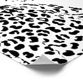 Stilvolles Schwarz/Rosa Leopard Weißes Design Poster (Ecke)