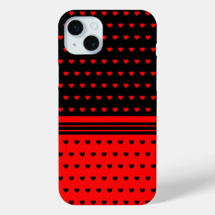 Stilvolles Schwarz-Rot-Herz-Muster Case-Mate iPhone Hülle