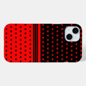 Stilvolles Schwarz-Rot-Herz-Muster Case-Mate iPhone Hülle (Rückseite (Horizontal))