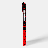 Stilvolles Schwarz-Rot-Herz-Muster Case-Mate iPhone Hülle (Rückseite / Links)