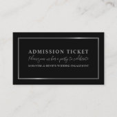 Stilvolles Schwarz & Silber, Eintrittskarte Visitenkarte (Vorderseite)