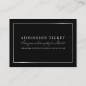 Stilvolles Schwarz & Silber, Eintrittskarte Visitenkarte (Vorderseite)