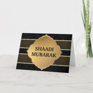 Stilvolles Schwarz und Gold Shaadi Mubarak Karte