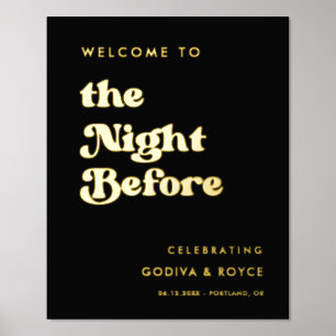 Stilvolles Schwarz und Gold The Night before Willk Foliendrucke