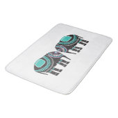 Stilvolles Schwarz Verziert Elefanten Design, Mode Badematte (Schrägansicht)