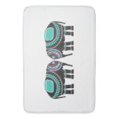 Stilvolles Schwarz Verziert Elefanten Design, Mode Badematte (Vorderseite Vertikal)