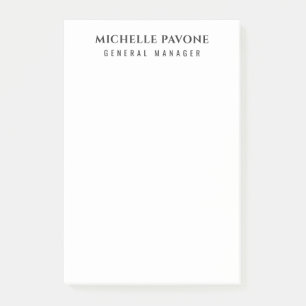 Stilvolles Schwarz & Weiß Einfaches Einfaches Prof Post-it Klebezettel