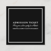 Stilvolles Schwarz/Weiß, Eintrittskarte Quadratische Visitenkarte (Vorderseite)