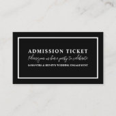 Stilvolles Schwarz/Weiß, Eintrittskarte Visitenkarte (Vorderseite)