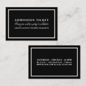Stilvolles Schwarz/Weiß, Eintrittskarte Visitenkarte (Vorne/Hinten)