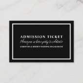 Stilvolles Schwarz/Weiß, Eintrittskarte Visitenkarte (Vorderseite)