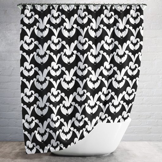 Stilvolles Schwarz-Weiß-Flechtmuster Duschvorhang