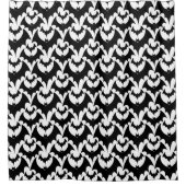 Stilvolles Schwarz-Weiß-Flechtmuster Duschvorhang (Vorderseite)