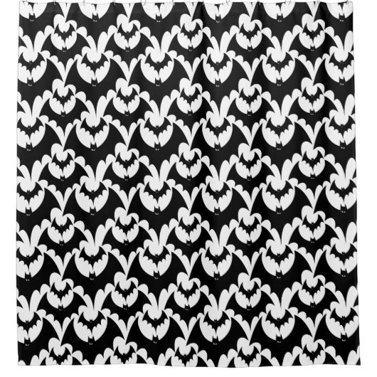 Stilvolles Schwarz-Weiß-Flechtmuster Duschvorhang (Vorderseite)