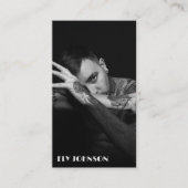 Stilvolles Schwarz-Weiß-Foto Lässig Visitenkarte (Vorderseite)