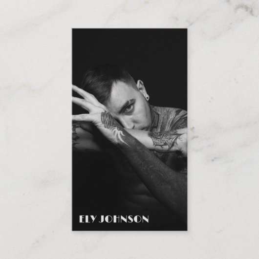 Stilvolles Schwarz-Weiß-Foto Lässig Visitenkarte (Vorderseite)