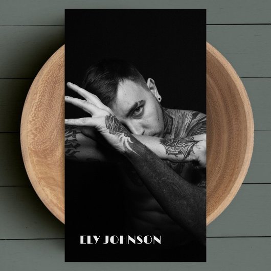 Stilvolles Schwarz-Weiß-Foto Lässig Visitenkarte