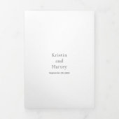 Stilvolles Schwarz-Weiß-Foto Moderne Hochzeit Dreifach Gefaltete Einladung (Cover)