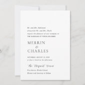 Stilvolles Schwarz-Weiß-Foto Moderne Hochzeit Einladung (Vorderseite)